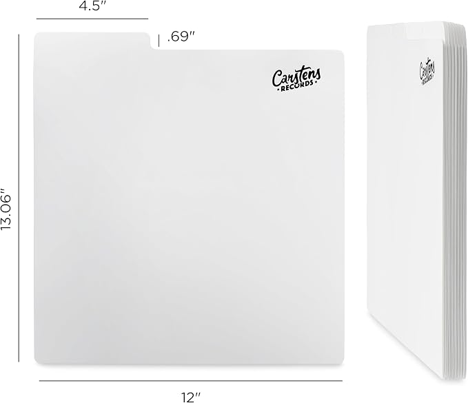 Carstens Records Heavy Duty Vinyl Album Dividers | 12" LP Organizers with Tabs | Pack of 32 White | Made in The USA | Personalizable - Image 7