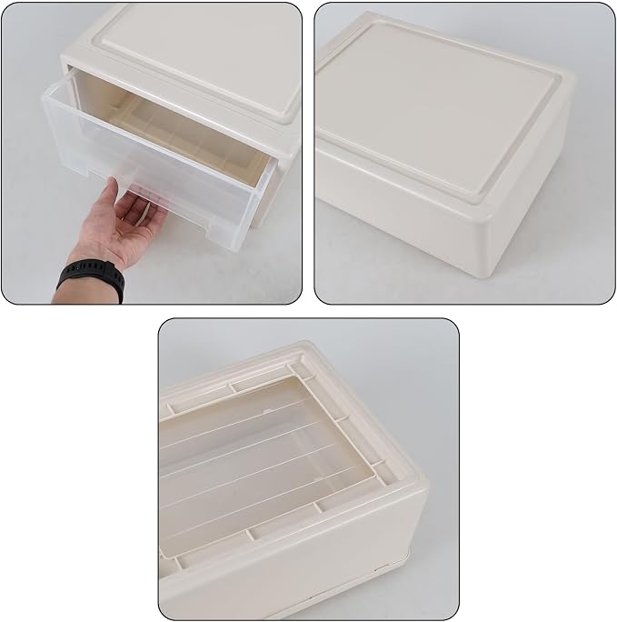 18 Quart Plastic Compact Stacking Storage Drawers, Stackable Plastic Drawers Organizer, 3 Packs - Image 4