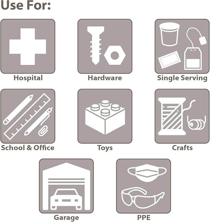 Akro-Mils TiltView Plastic Storage Cabinet with 3 Tilt Out Bins, Horizontal Plastic Parts Organizer, Teacher Toolbox, and Office Supply Organizer, 23-5/8" W x 9-7/16" H x 7-7/8" D, Stone - Image 6
