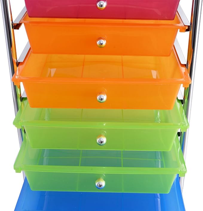 Giantex 10 Drawer Rolling Storage Cart Scrapbook Paper Office School Organizer (Multicolor) - Image 7