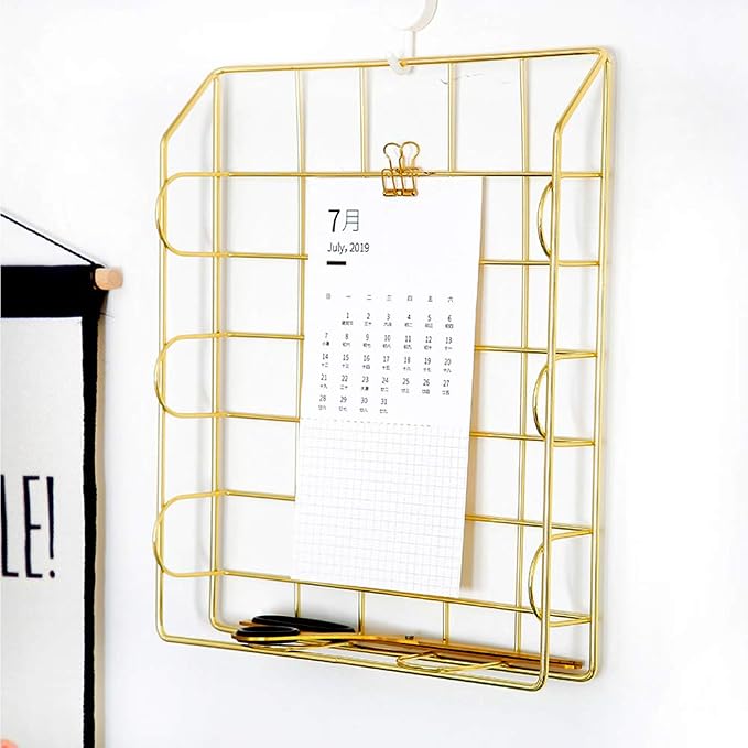 Jolitac Rose Gold 4-Tier Stackable Paper Tray Desk Organizer, Workspace Decorative Stacking Rack Supplies Holder, Metal Letter Trays for File Documents in Home & Office (Gold) - Image 6