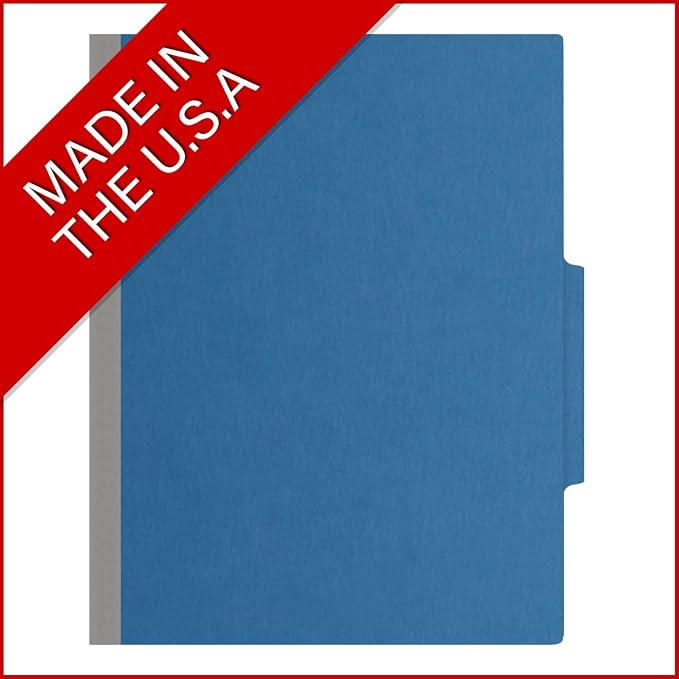 25 Pt. Pressboard Classification Folders, 2/5 Cut ROC Top Tab, Letter Size, 1 Divider, Royal Blue (Box of 10) - Image 5