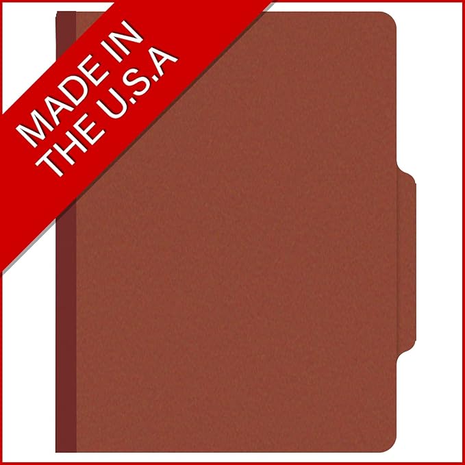 25 Pt. Pressboard Classification Folders, 2/5 Cut ROC Top Tab, Letter Size, No Dividers, Brick Red (Box of 25) - Image 5