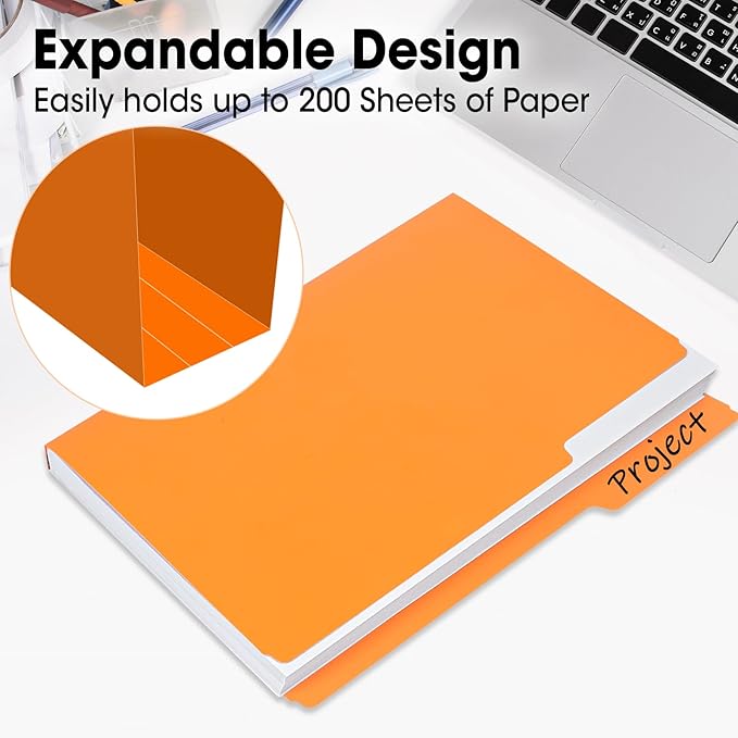 240 Pack Colored File Folders, 1/3 Cut Tab File Folders Letter Size 8.5 x 11 Inch, Assorted 8 Colors Filing Folder for Office School Business - Image 6