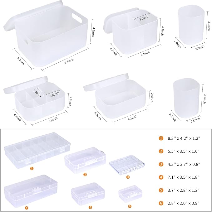 Makeup Organizer Case,Stackable Clear Makeup Organizer Holder, Multi-size Makeup Case Vanity Storage Holder Set for Makeup, Jewelry, toiletries,Makeup Artist Must Have - Image 2