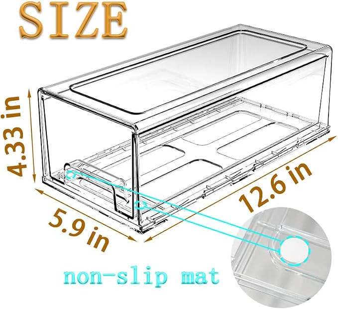 clear Drawer-Type Plastic Storage Box Bins Organizer，Family First Aid Kits Medicine cabinet Box Organizer,Closet ，Shelf，Ointments, Adhesive Bandages，Cosmetics,Office Items (clear, 2M) - Image 3