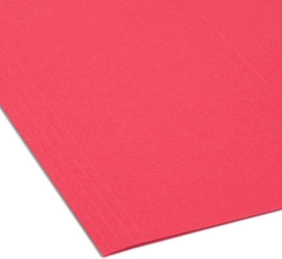 Smead TUFF Hanging File Folder with Easy Slide Tab, 1/3-Cut Sliding Tab, Letter Size, Red, 18 per Box (64043, Rod Color May Vary) - Image 5