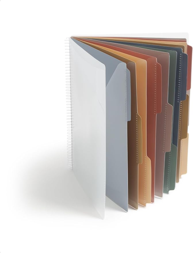 Smead Project Organizer, Office Supplies, 24 Pockets, Clear Cover with Assorted Bright Tabs, Tear Resistant Poly File Organizer, Document Organizer with 1/3-Cut Tabs, Letter Size (89213) (Pack of 10) by SMEAD