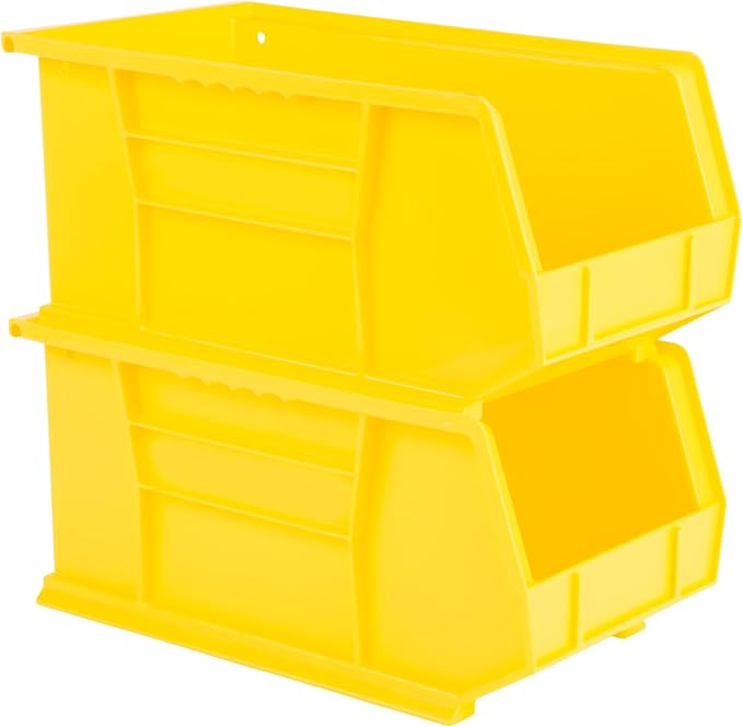 HE HUDSON EXCHANGE 15" x 8" x 7" Plastic Stackable Storage Bin, Yellow - Image 4
