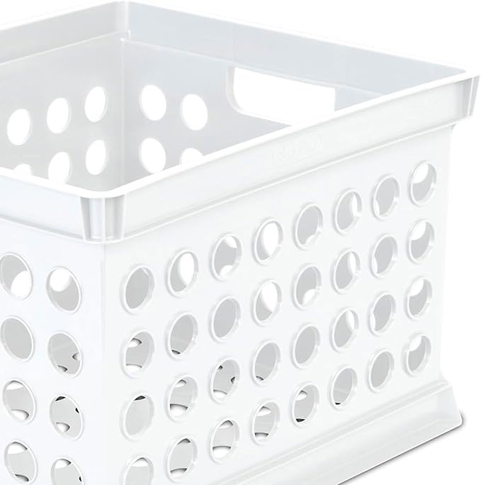 Sterilite Storage Crate Bin File Organizer for Home & Office, White, 6-Pack | Heavy-Duty and Stackable Plastic Boxes and Containers for Desk, Cabinet, Dorm, Garage, or Utility Organization - Image 8