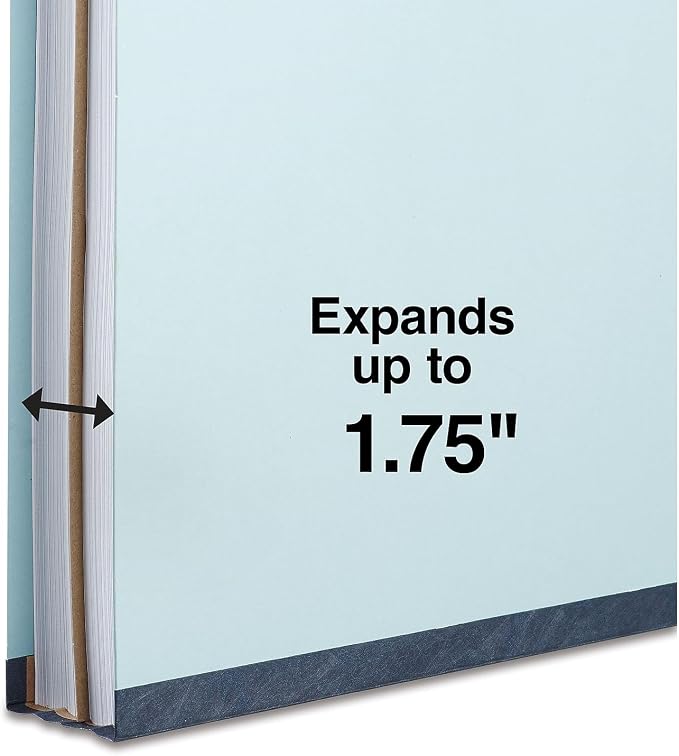 Staples Pressboard Classification Folders, Legal Size, 1‑Divider, 1.75" Expansion, Light Blue, Durable Construction – 40/Carton - Image 4
