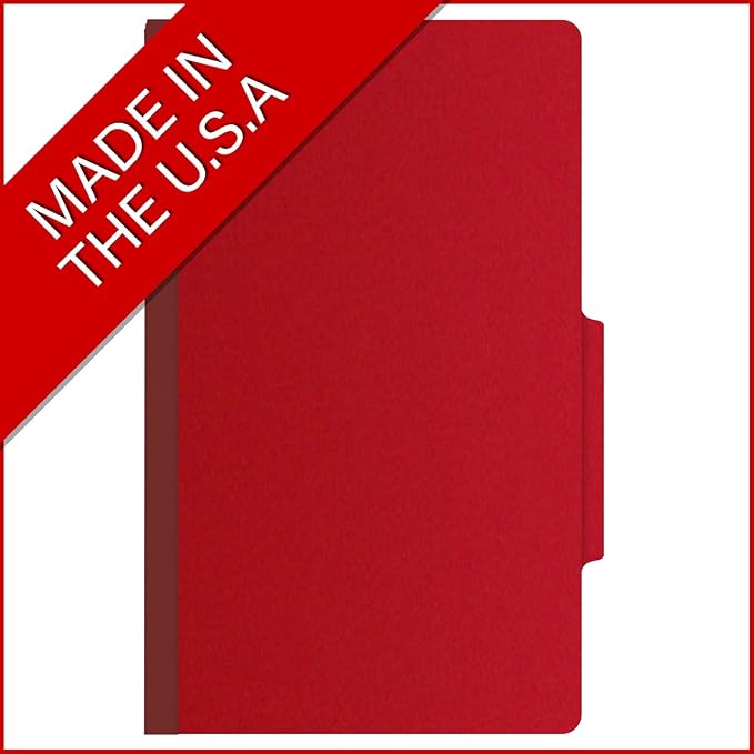 25 Pt. Pressboard Classification Folders, 2/5 Cut ROC Top Tab, Legal Size, No Dividers, Deep Red (Box of 25) - Image 5