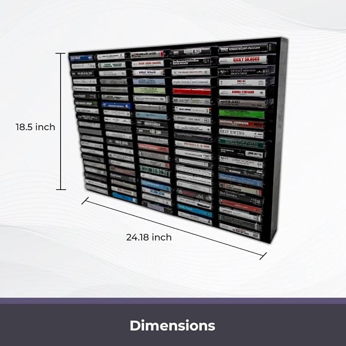 Kingdom Smoky Acrylic Wall Mount Cassette Tape Rack/Stamp Pad Rack for Easy Sorting and Organizing of Cassette Tapes, Stamp Pads, Playing Cards, Card Decks and More,100 Slots - Image 5