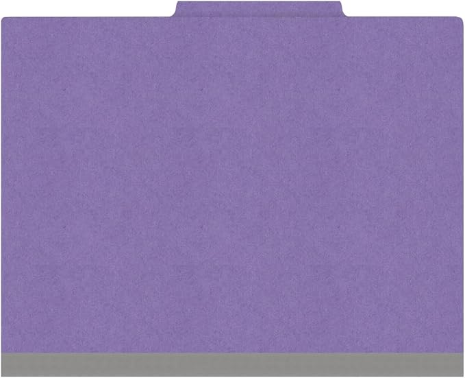Heavy Duty End Tab Color Folders, 2/5 Cut ROC Top Tab, Letter Size, 2 Divider, Purple (Box of 10) - Image 3