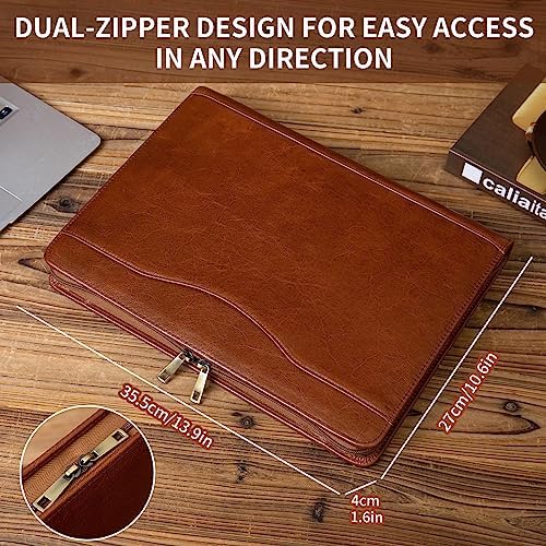 YIWEN Personalized Leather 3 Ring Binder Portfolio for 8.5 x 11” Notepad - Image 7