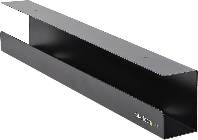 StarTech Under Desk Cable Management Tray, 23-1/2"L x 4-1/2"D (UDCMTRAY) | Office/Standing Desk Cable Tray Organizer, Desk/Table Mount Holder for Cords/Wire/Power Strip, Computer Cable Manager by Unknown