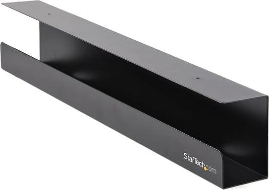 StarTech Under Desk Cable Management Tray, 23-1/2"L x 4-1/2"D (UDCMTRAY) | Office/Standing Desk Cable Tray Organizer, Desk/Table Mount Holder for Cords/Wire/Power Strip, Computer Cable Manager by Unknown
