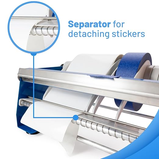 IDL Packaging 18" Manual Label and Tape Dispenser, 2" and Up Core Size, Adjustable Roll Width - Tabletop & Wall-Mounted Multi Roll Holder - Industrial Grade Steel Construction - Image 5
