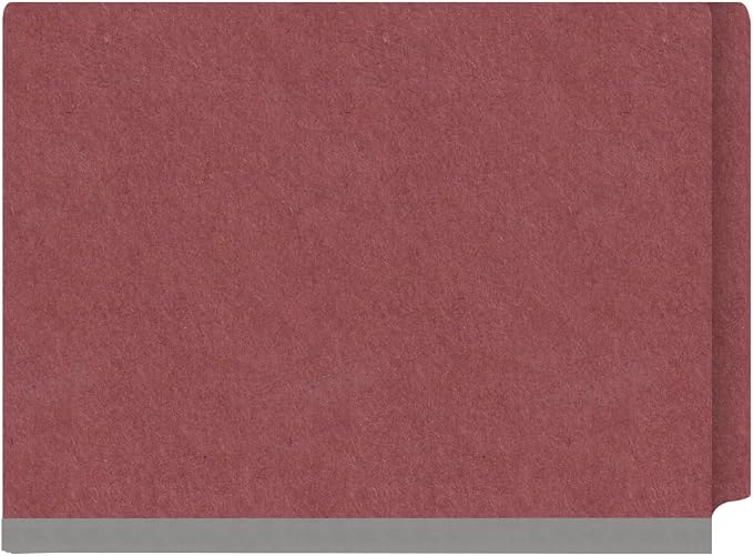 Pressboard Classification Folders, Full Cut End Tab, Letter Size, 2 Dividers, Dark Red (Box of 10) - Image 3