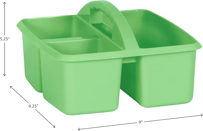 Teacher Created Resources Mint Portable Plastic Storage Caddy 6-Pack for Classrooms, Kids Room, and Office Organization, 3 Compartment - Image 6