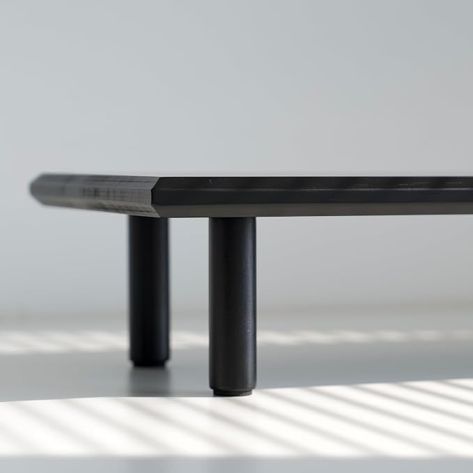 Bamboo Dual Monitor Stand Riser, Black Desk Shelf with Storage | 39.37-Inch Wide, 3.5-Inch Clearance, Fits Keyboards, Soundbars and Two 24-Inch Monitors for Home Office - Image 7