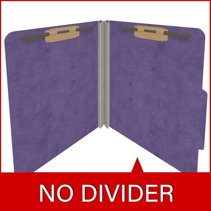 25 Pt. Pressboard Classification Folders, 2/5 Cut ROC Top Tab, Letter Size, No Dividers, Purple (Box of 25) - Image 8