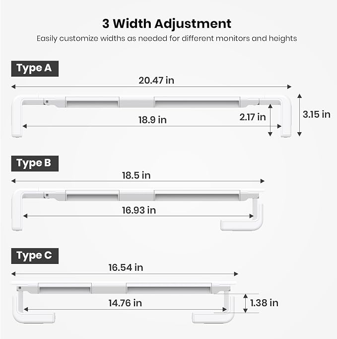 Monitor Stand Riser, Klearlook Foldable, Height Adjustable Computer Stand, Desk Shelf Riser with Storage Drawer &Tablet Phone Stand for Desktop, Laptop (White) - Image 8