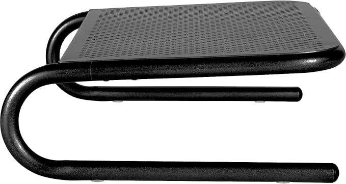 Allsop Metal Art Jr. Monitor Stand, 14-Inch Wide Platform Holds 40 lbs with Keyboard Storage Space - Pearl Black, 2 Pack - Image 2
