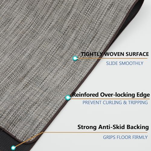Chair Mat for Hardwood & Tile Floor, 47" x 60" Heavy Duty Office Chair Mat for Rolling Chairs, Anti Slip, Non-Curve, Floor Protector for Home Office, Heathered Gray - Image 3