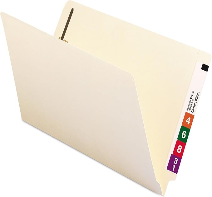 Smead End Tab 1-Fastener File Folder, Shelf-Master® Reinforced Straight-Cut, Legal Size, Manila, 50 Count, 37110 - Image 4