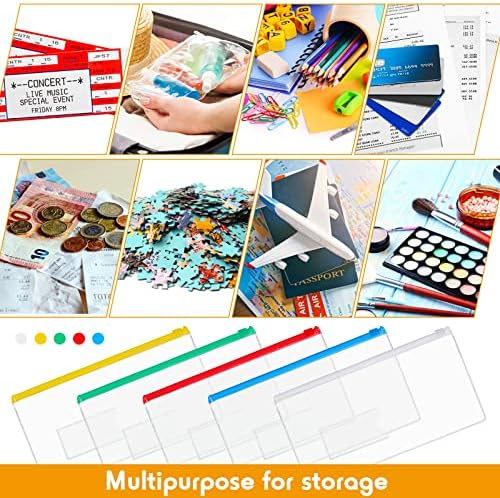 Zhehao 200 Pcs A6 Zipper Pouch Bulk, Clear Pencil Envelopes, Multicolor - Image 5