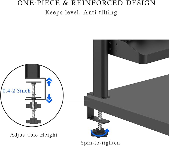 Clamp on Desk Shelf, 17in 2-Tier Office Desk Shelves Organizer, Small Shelf for Top of Desk with Headphone Holder and Hooks, Desktop Storage Rack for Home Workspace, Study Rooms, Gaming Accessories - Image 6