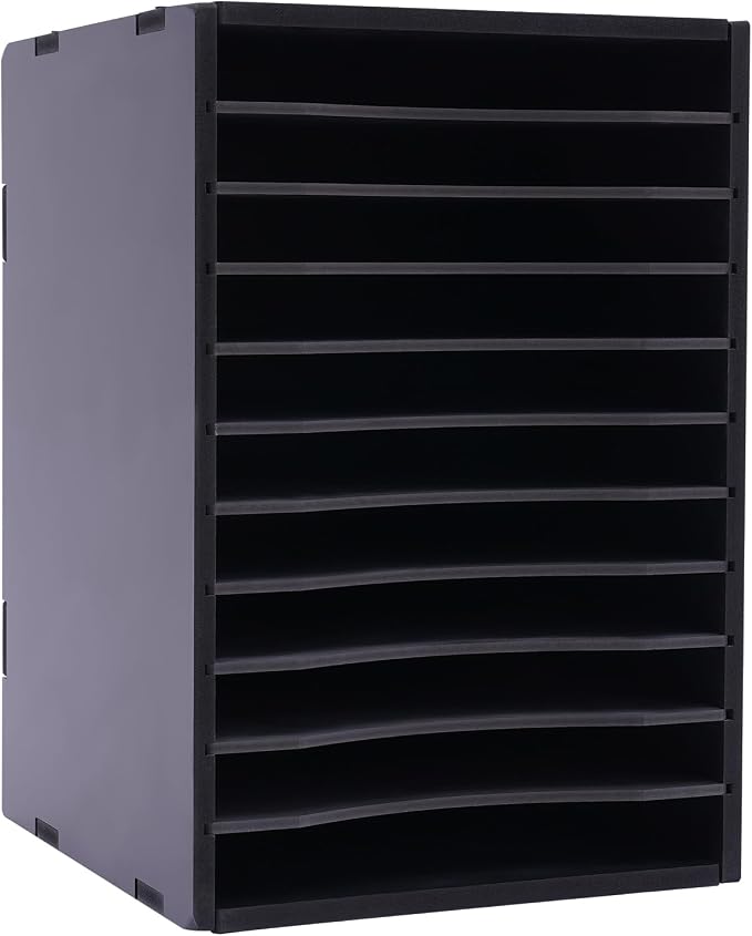 Desktop Organizer, Vertical Desktop Sorter, Literature Organizer Sorter | Paper Organizer Storage File Sorter Mail Center Magazine Holder, Classroom Mailbox Paper Storage (11 Compartment-Black) - Image 8