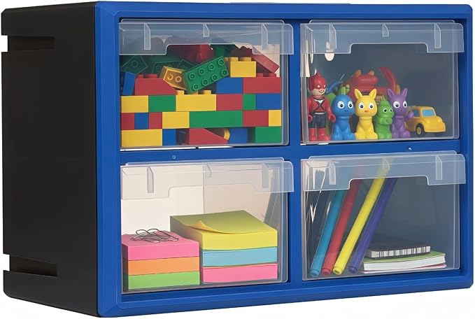 Northsky 4-Drawer Small Parts Cabinet, Stackable, Clear, 14.17 × 7.09 × 9.45 in 4 * Clear by NorthSky