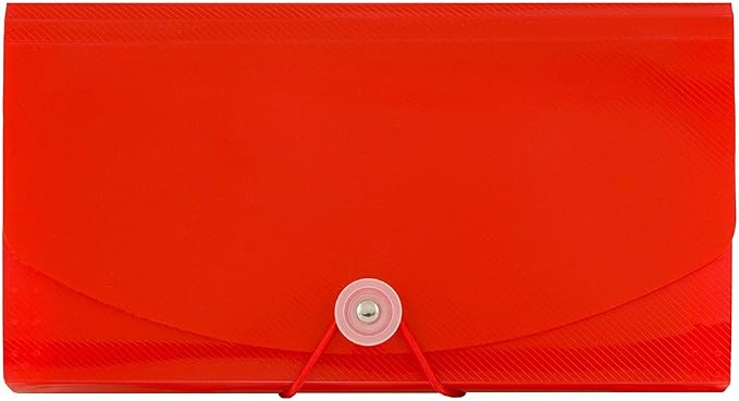 JAM PAPER Accordion Folders - 13 Pocket Plastic Expanding File - Check Size - 5 x 10 1/2 - Red - 2/Pack - Image 3