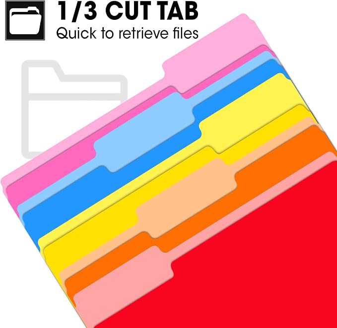 240 Pack Colored File Folders, 1/3 Cut Tab File Folders Letter Size 8.5 x 11 Inch, Assorted 8 Colors Filing Folder for Office School Business - Image 4