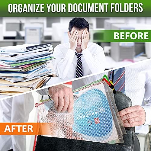 32 Pack Mesh Zipper Pouch Bags 10x14 inch - Mesh Storage Bags - Plastic Zipper Pouches for Organizing - Document Bags With Zippers - Letter Size Zippered Pouch - Document Pouches With Zippers - Image 4