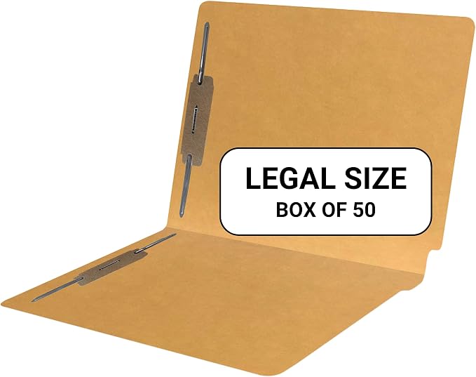 Goldenrod File Folders, Doctor Stuff, Legal Size Reinforced End Tab Folder with 2" Bonded Fastener on Inside Front and Back, 14 pt Stock, Box of 50 by DoctorStuff