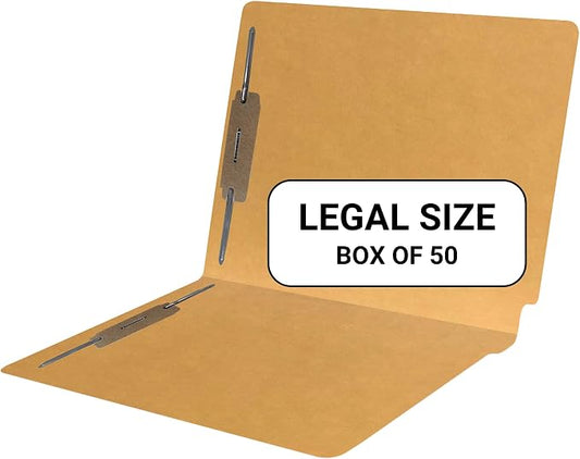 Goldenrod File Folders, Doctor Stuff, Legal Size Reinforced End Tab Folder with 2" Bonded Fastener on Inside Front and Back, 14 pt Stock, Box of 50 by DoctorStuff