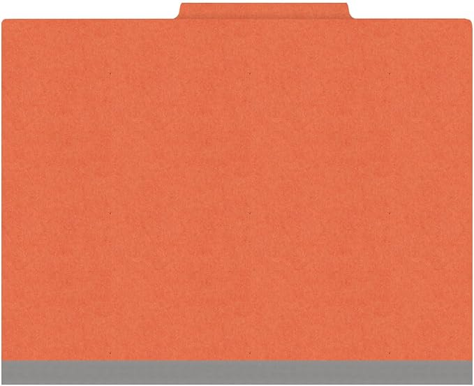 Heavy Duty End Tab Color Folders, 2/5 Cut ROC Top Tab, Letter Size, 2 Divider, Orange (Box of 10) - Image 3
