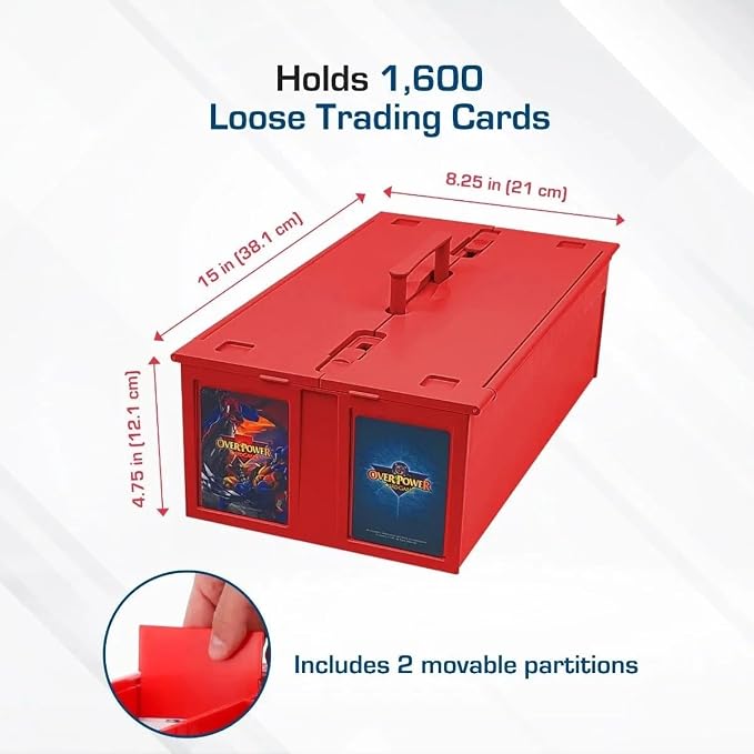 BCW Collectible Card Bin – (2-Pack, Red) | Holds up to 1600 Cards | Plastic Storage Box for Pokémon, MTG & Sports Cards - Image 3