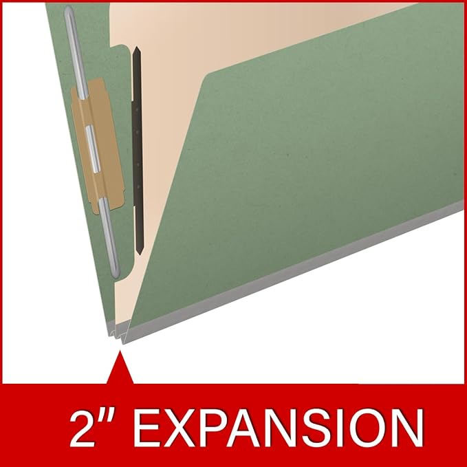 Pressboard Classification Folders, Full Cut End Tab, Letter Size, 1 Divider, Green (Box of 10) - Image 7