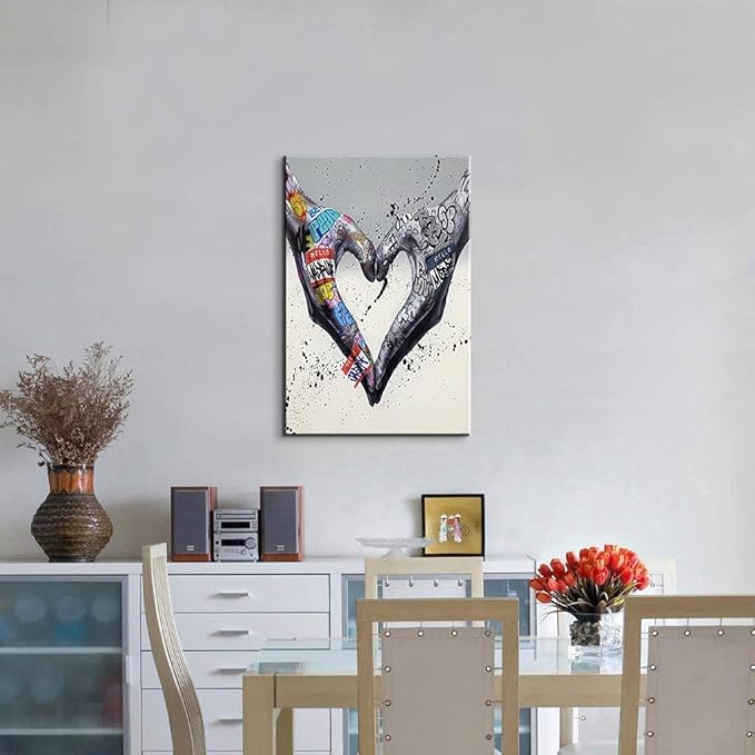 Mistyefly Colorful Wall Art - Pop Graffiti Art Canvas Decor for Home (12''Wx18''H)