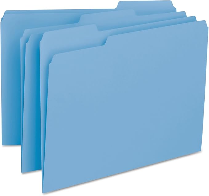 Smead Interior File Folder, 1/3-Cut Tab, Letter Size, Blue, 100 per Box, Expandable File Folders for Filing Cabinet - Image 2