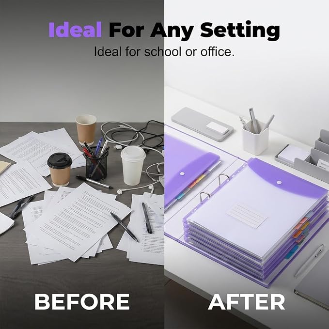 11-Hole Expanding File Pockets Assorted Colors, Folder for Binder to Help Organize Documents, Receipts, Notes and Paperwork While Keeping Files Neatly Separated，18PCS-B - Image 3