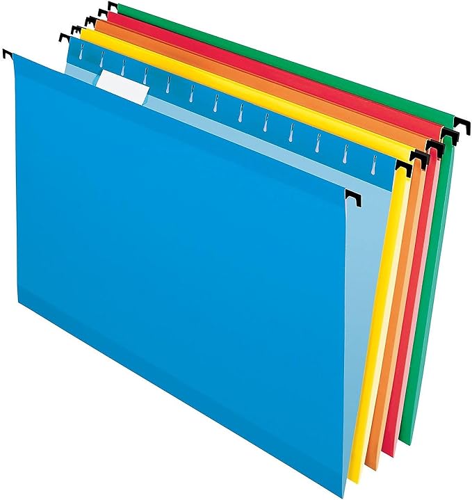 Pendaflex SureHook Reinforced Hanging Folders, Legal Size, Assorted Colors, 1/5 Cut, 20/BX (6153, Asst) - Image 4