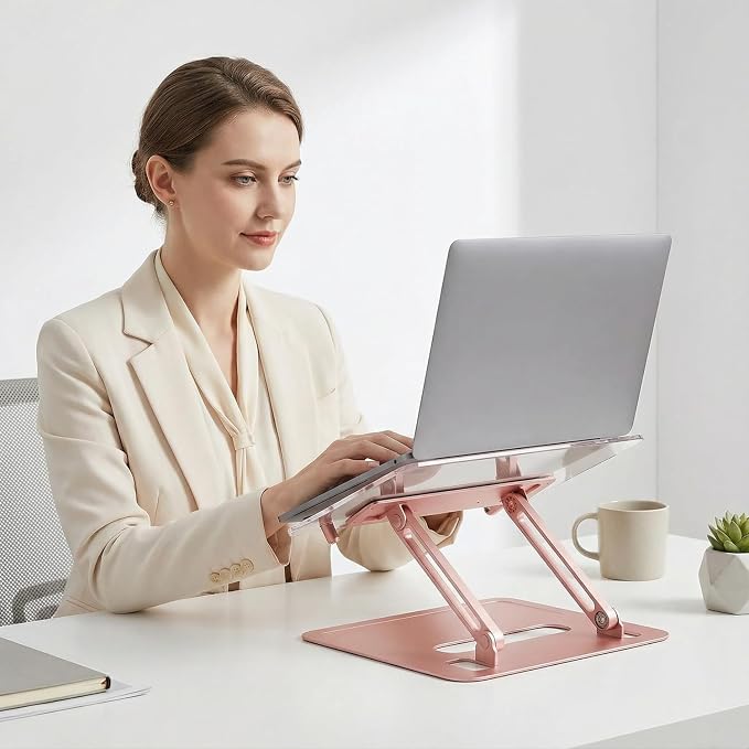 Acrylic Adjustable Book Stand, Reading Stand with Lift Design, High-Density Alloy Desktop Document Holder for Document Recipe, Cookbook, Music Book (Rose) - Image 5