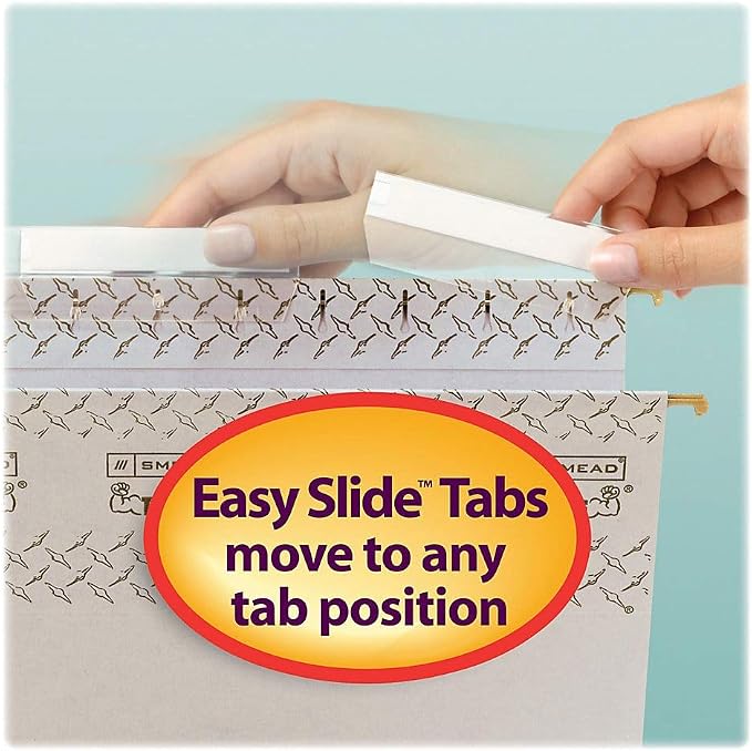Smead TUFF Extra Capacity Box Bottom Hanging Folder, 1/3-Cut Easy Slide Tab, Steel Gray, 18 per Box (2" Expansion, Legal) - Image 8
