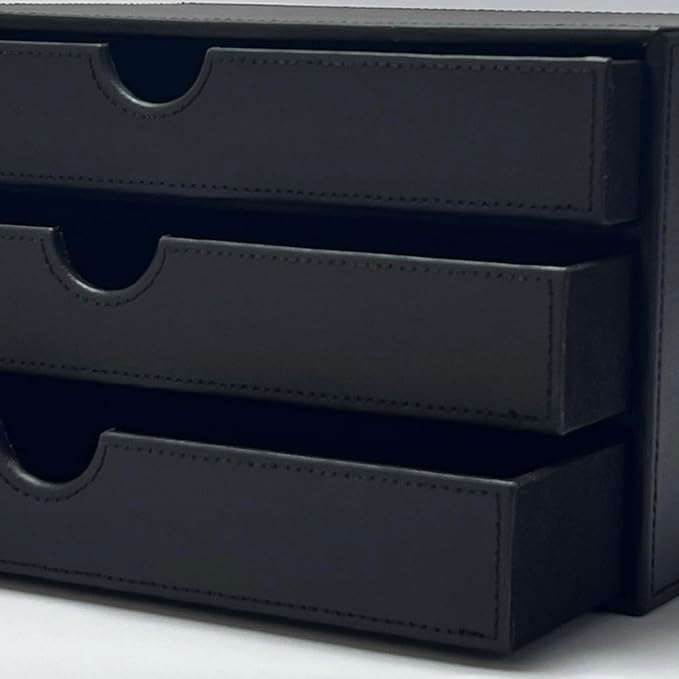 UnionBasic Document Organizer, 3-Drawer File Cabinet Document Storage Box, Office Desktop Filing Organizer, Black - Image 7