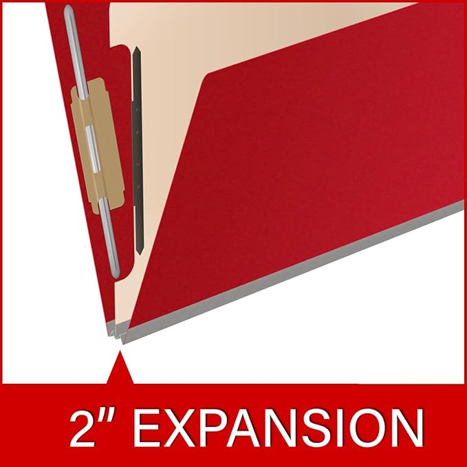 25 Pt. Pressboard Classification Folders, Full Cut End Tab, Letter Size, 1 Divider, Deep Red (Box of 10) - Image 7